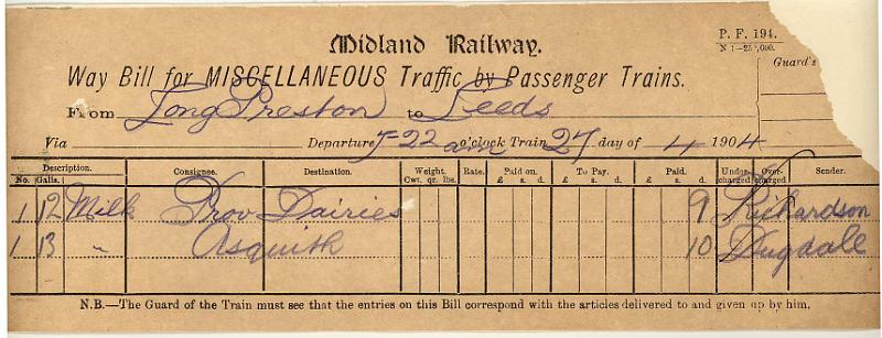 Milk 27-04-04 to Leeds - Prov Dairies - Asquith (12 -13 galls).jpg - Way Bill: Milk 27-04-04 to Leeds - Prov Dairies & Asquith (12 &13 galls)